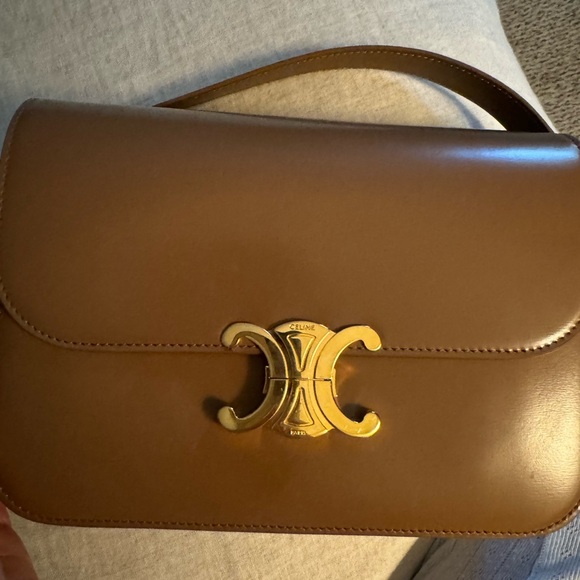 CELINE CLASSIQUE TRIOMPHE BAG IN SHINY CALFSKIN IN BRONZE - Picture 8 of 12